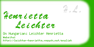 henrietta leichter business card